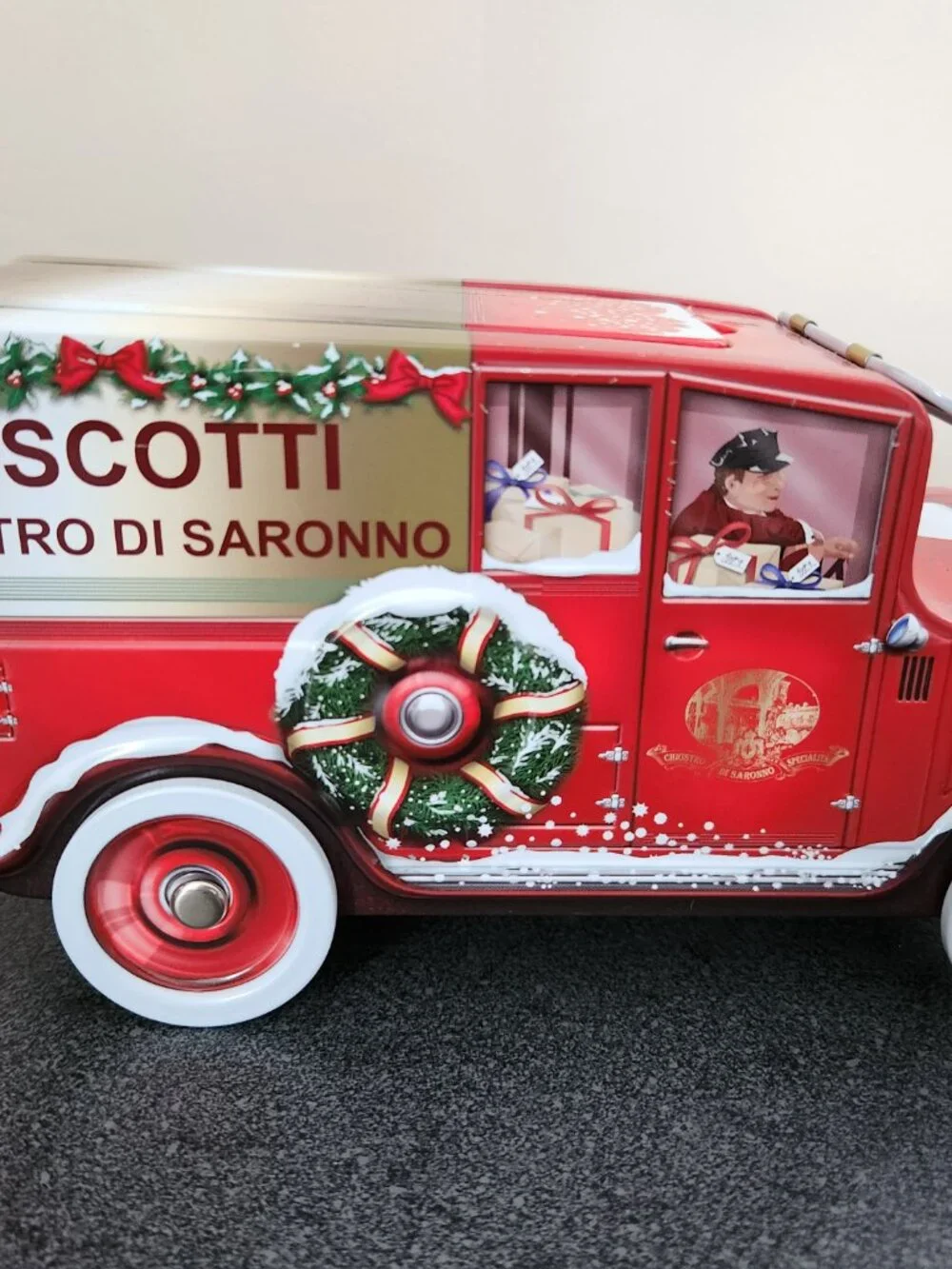 Biscotti Chiostro Di Saronno Empty Tin Cookies Amaretti Crunchy Retro Truck